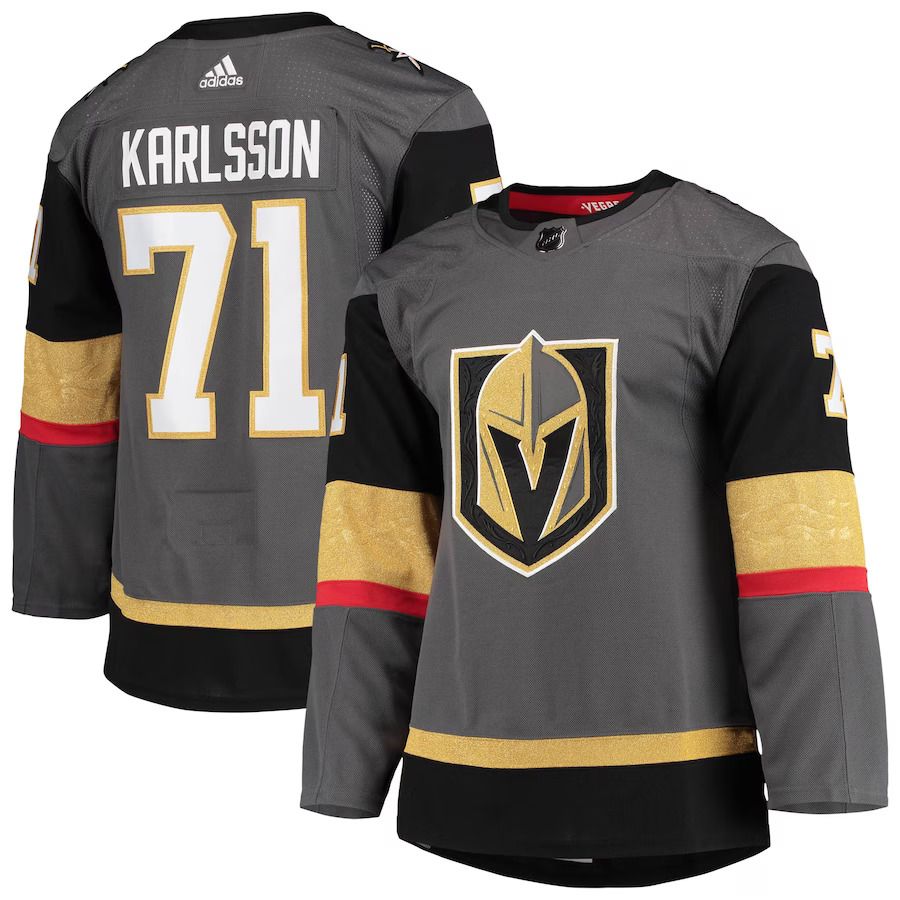 Men Vegas Golden Knights 71 William Karlsson adidas Gray Alternate Primegreen Authentic Pro Player NHL Jersey